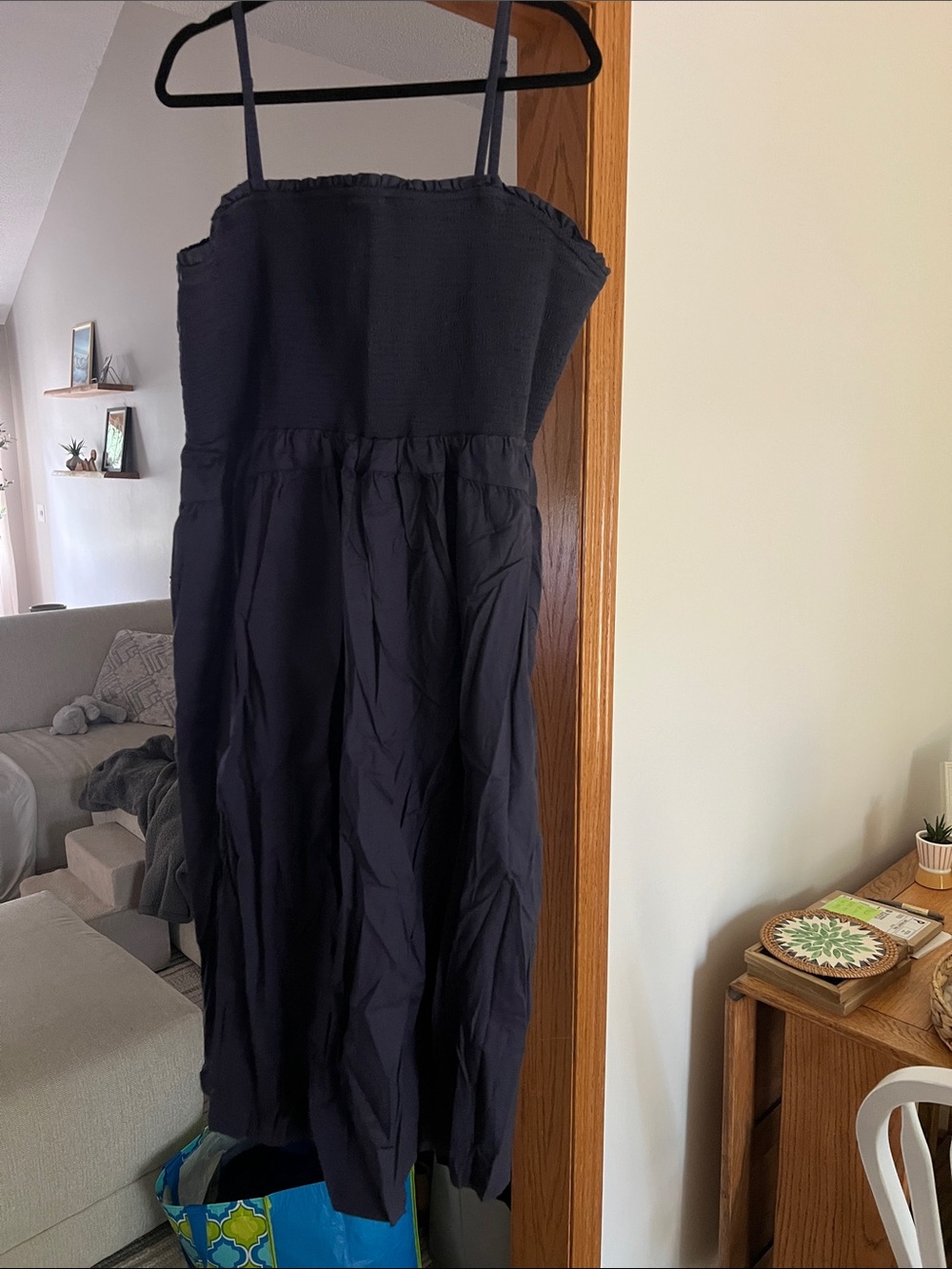 Old Navy. Navy Blue Smocked Midi Sundress